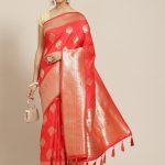 Red Jacquard Silk Saree