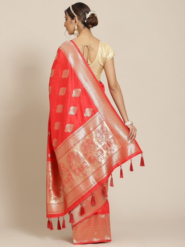 Pink Jacquard Silk Saree