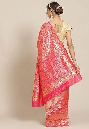 Pink Banarasi Saree