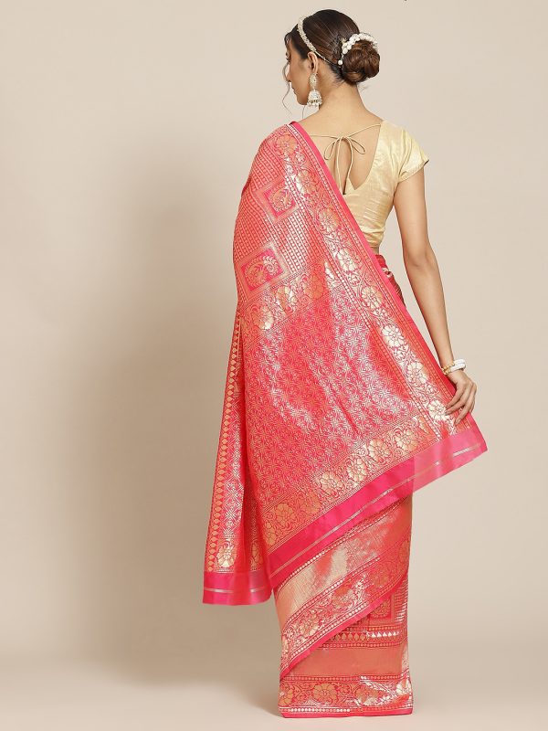 Pink Banarasi Saree