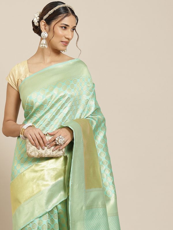 Pista Banarasi Saree