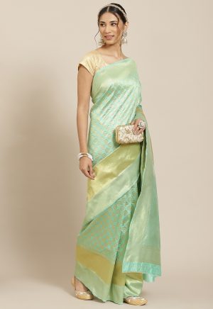 Pista Banarasi Saree