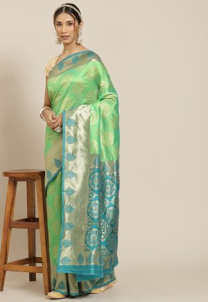 Green Jacquard Silk Saree