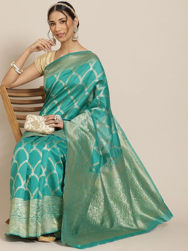 Jacquard Silk Green Saree