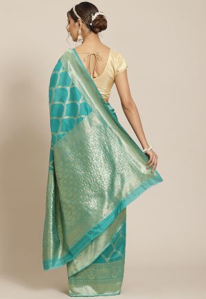 Jacquard Silk Green Saree