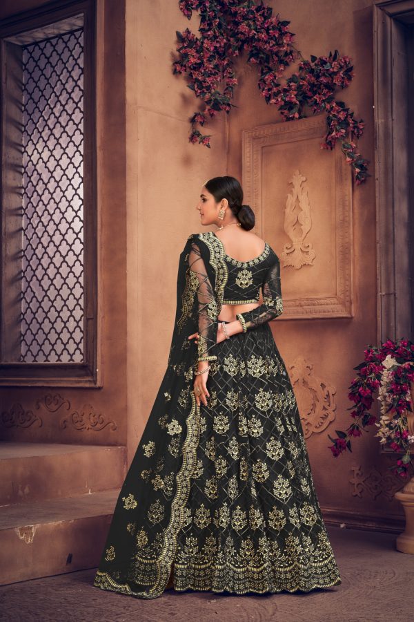 Black Net Embellished Lehenga