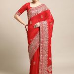 Red Rangoli Silk Saree