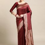 Weaving Maroon Banarasi Saree