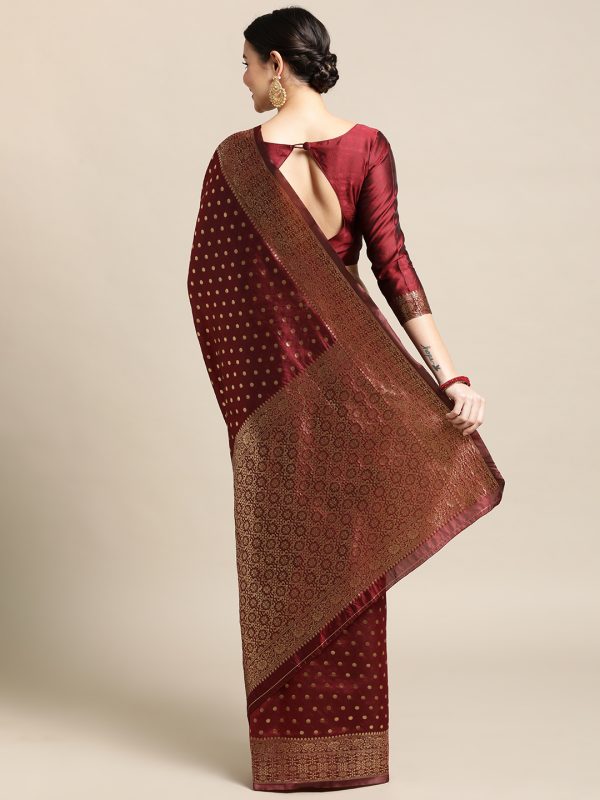 Weaving Maroon Banarasi Saree