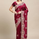 Embroidered Purple Saree