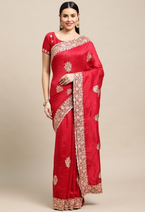 Pink Rangoli Silk Saree