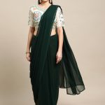 Georgette Green Saree