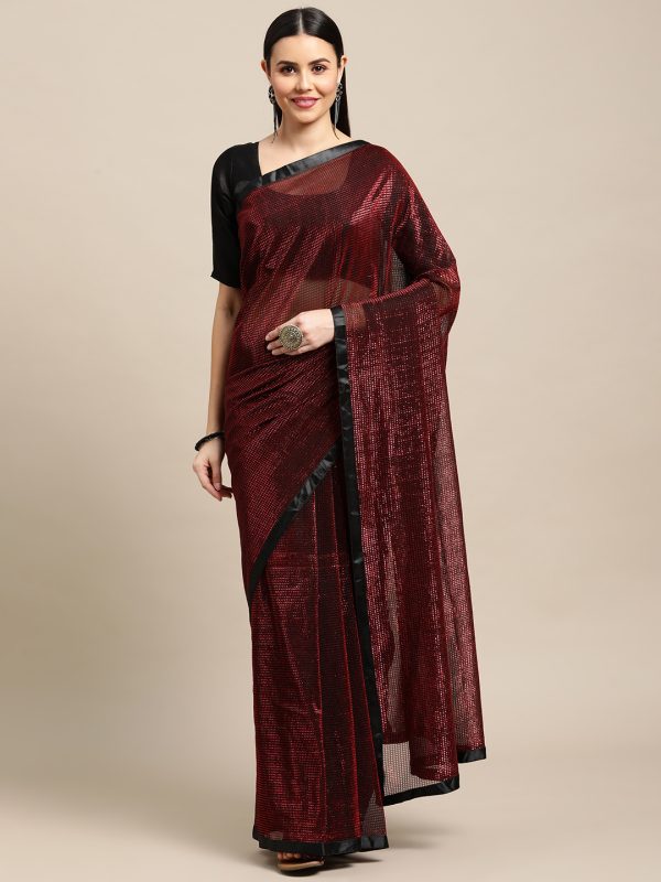 Fancy Silk Maroon Saree