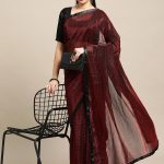 Fancy Silk Maroon Saree