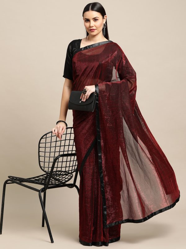 Fancy Silk Maroon Saree