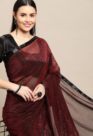 Fancy Silk Maroon Saree