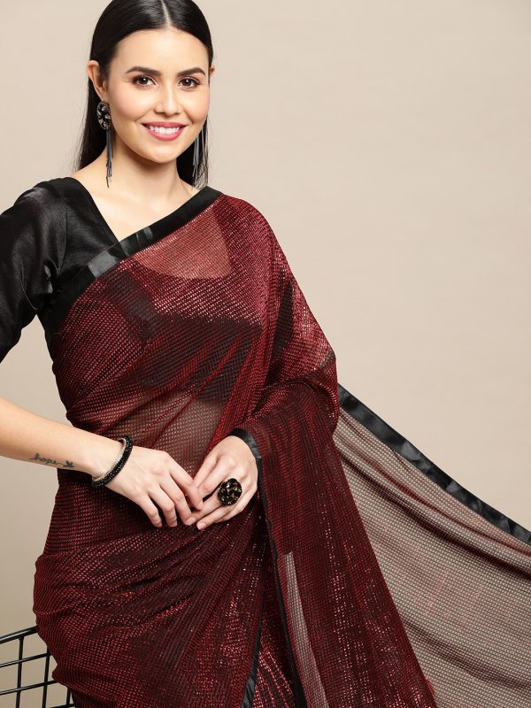 Fancy Silk Maroon Saree