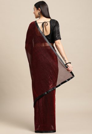 Fancy Silk Maroon Saree