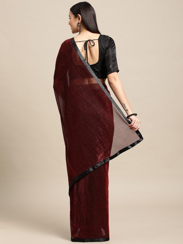 Fancy Silk Maroon Saree