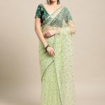 Sequence Worked Green Saree