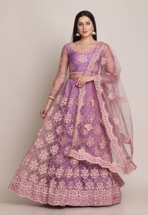 Purple Net Lehenga Choli