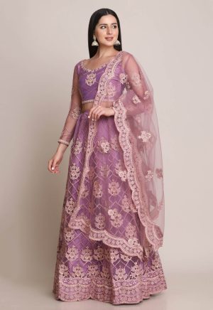 Purple Net Lehenga Choli