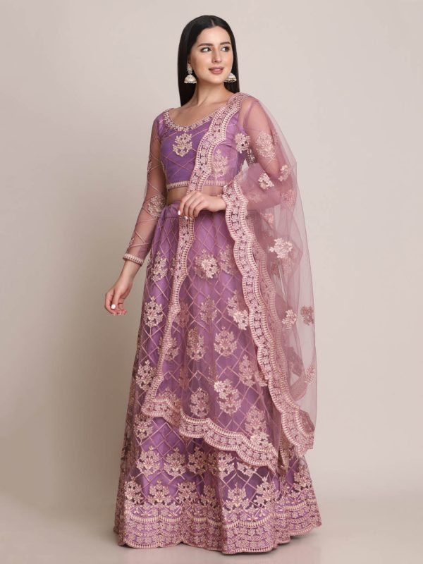 Purple Net Lehenga Choli