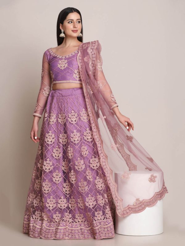 Purple Net Lehenga Choli