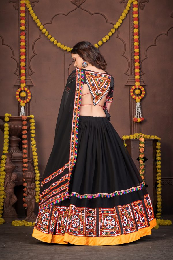 Black Chain Mirror Work Lehenga Choli