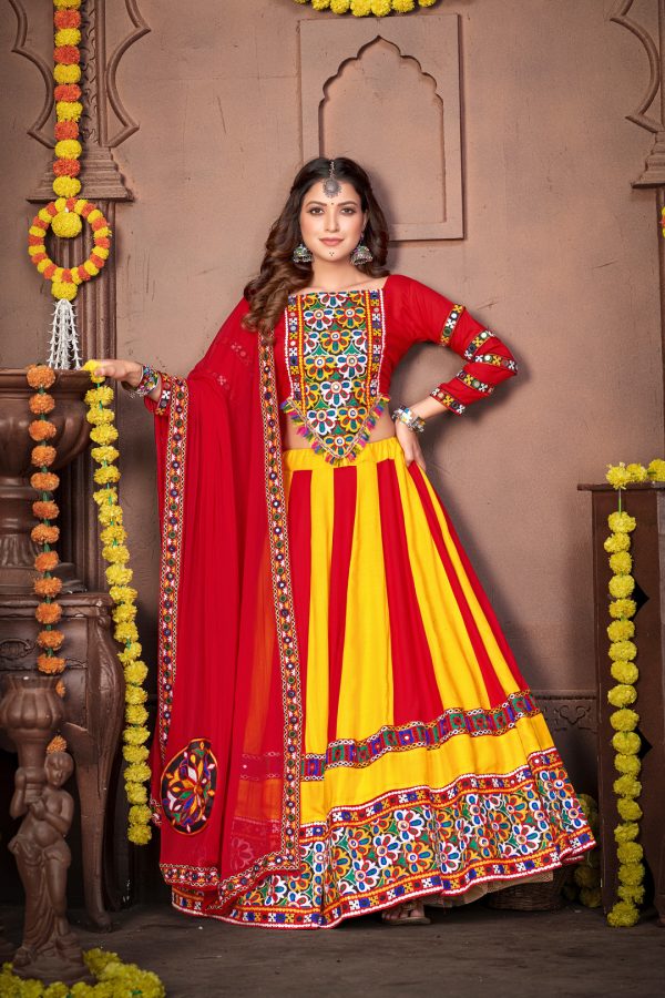 Red Yellow Color Navratri Chaniya Choli