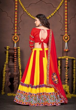 Red Yellow Color Navratri Chaniya Choli