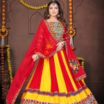 Red Yellow Color Navratri Chaniya Choli