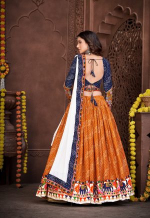 Chain Work Mustard Lehenga Choli