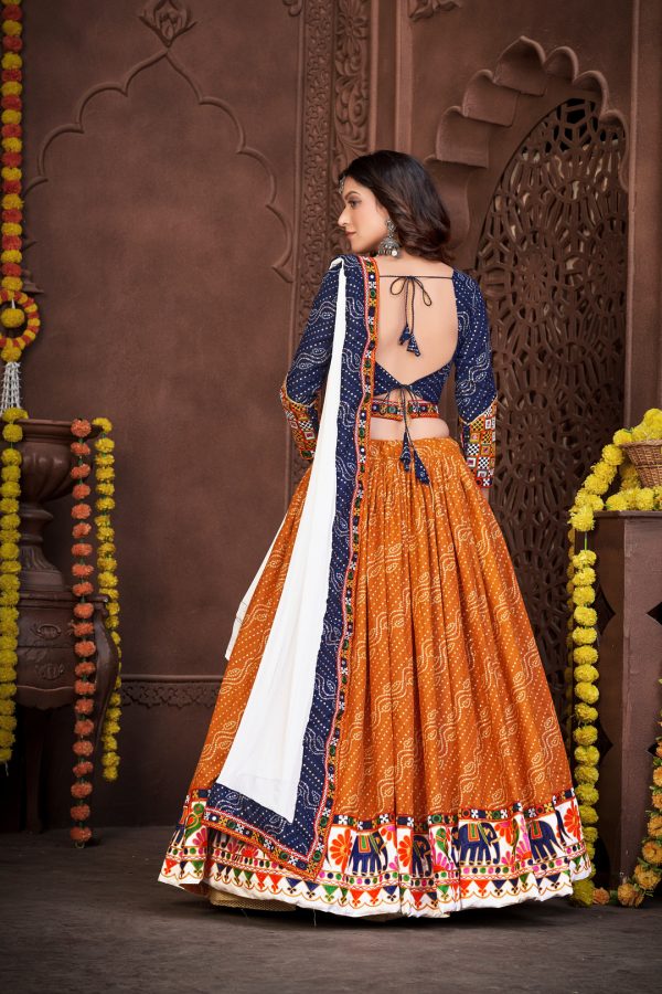 Chain Work Mustard Lehenga Choli