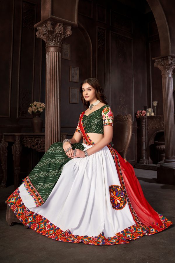 Thread Work White Lehenga Choli