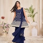 Embroidery Georgette Blue Sharara