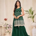 Embroidery Georgette Green Sharara