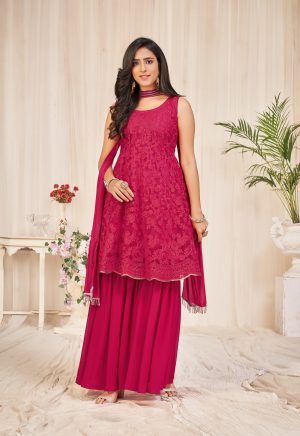 Pink Georgette Sharara Suit