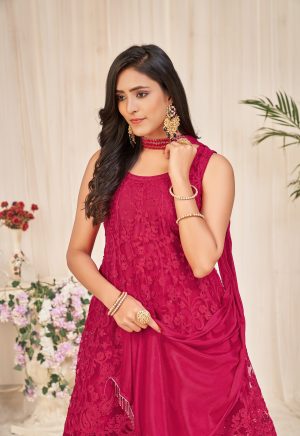 Pink Georgette Sharara Suit