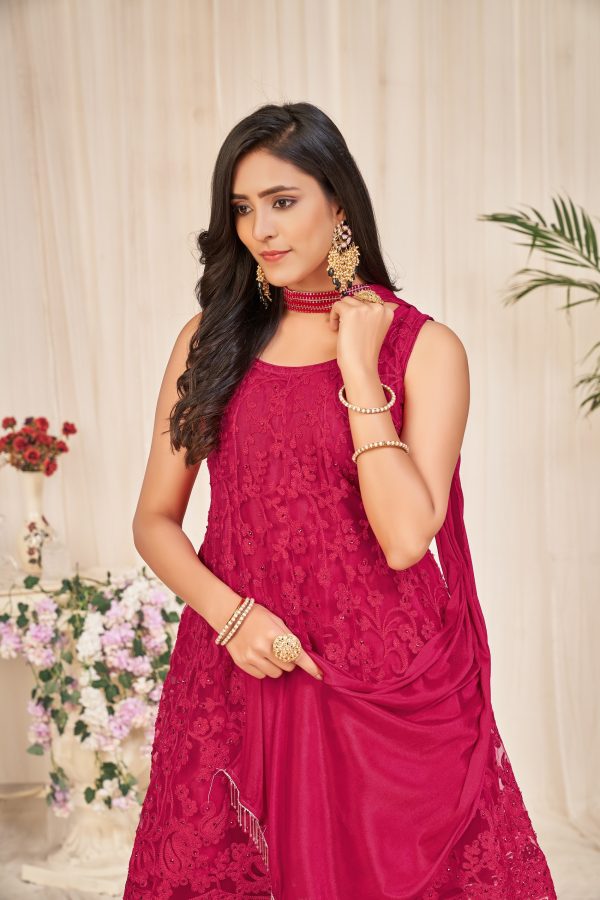 Pink Georgette Sharara Suit