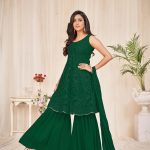 Green Georgette Sharara Suit