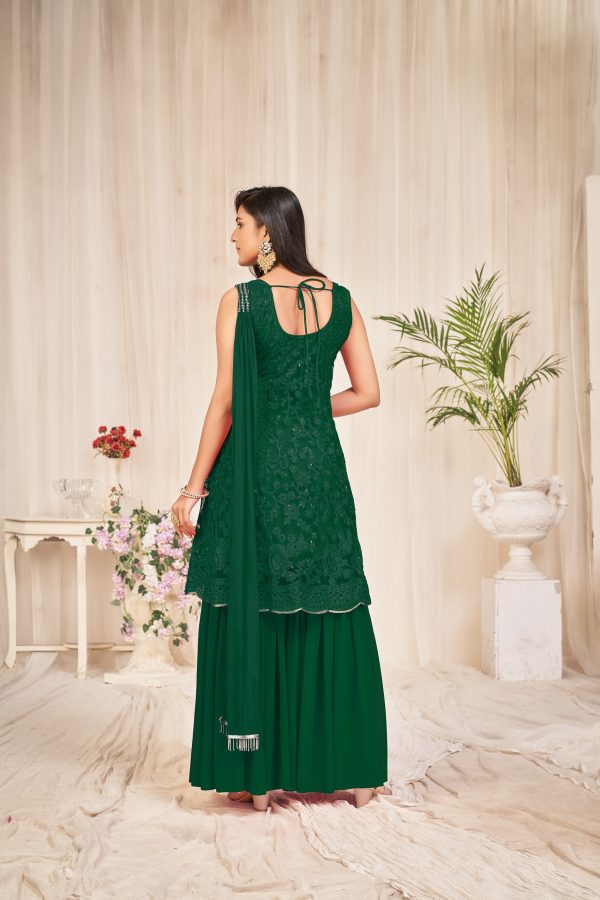 Green Georgette Sharara Suit