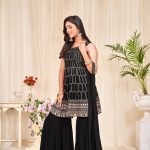 Georgette Sequenced Black Sharara