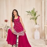 Georgette Pink Embroidered Sharara