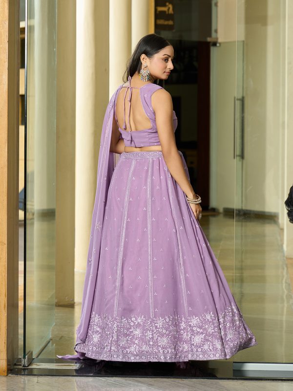 Lavender Georgette Lehenga Choli