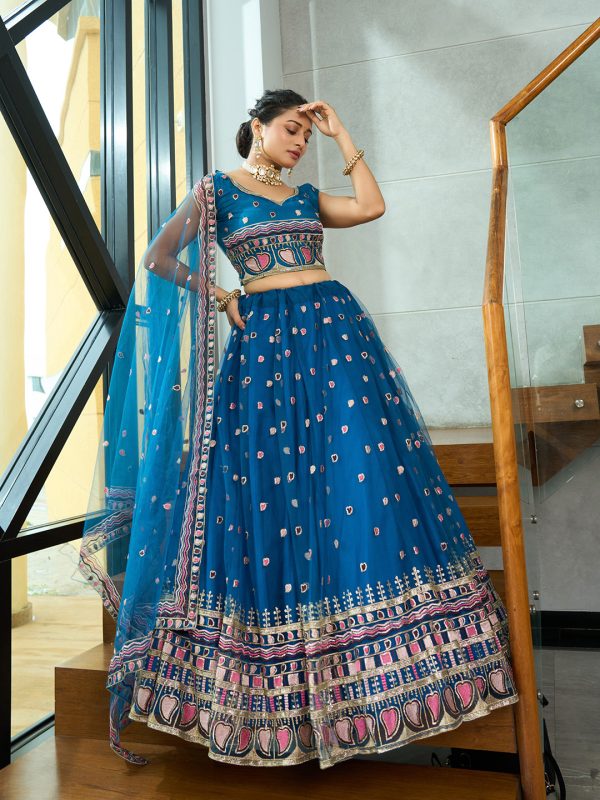 Embroidery Worked Net Lehenga Choli