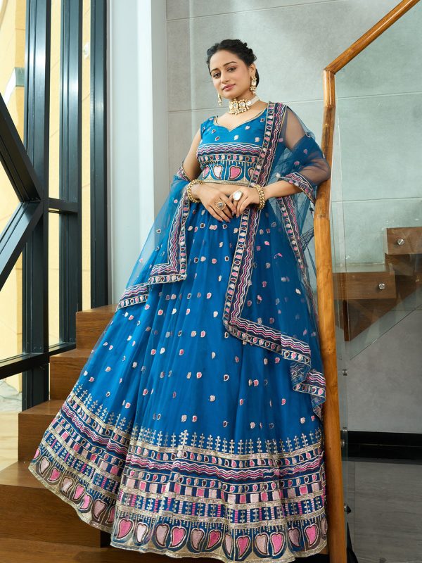 Embroidery Worked Net Lehenga Choli