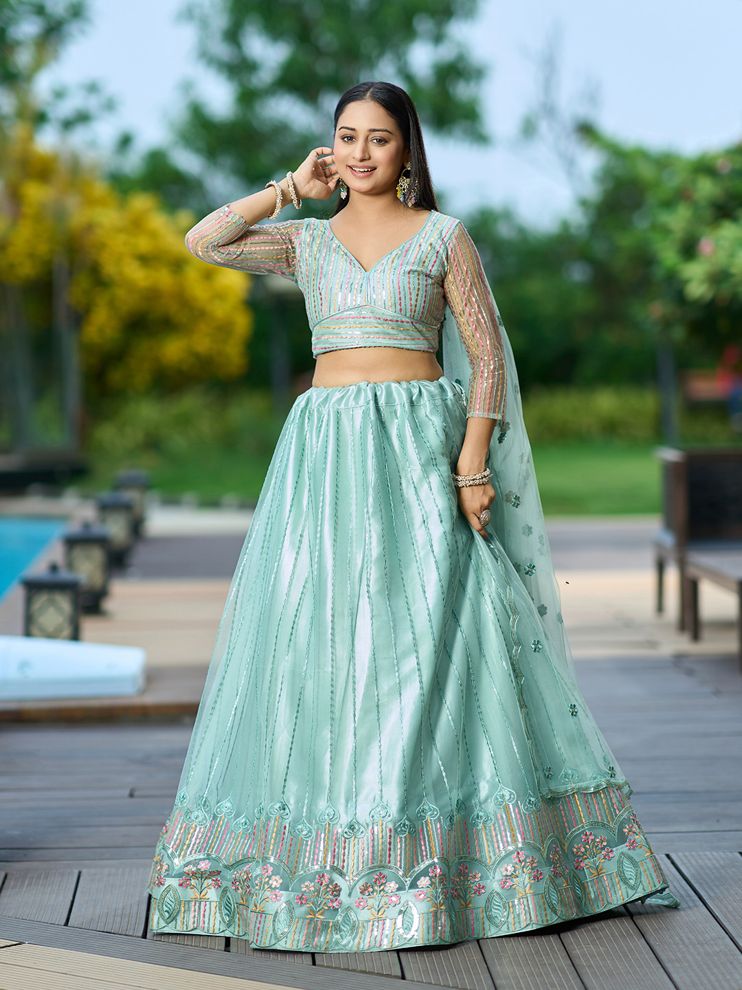 Net Pista Lehenga Choli