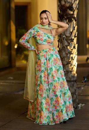 Printed Multicolor Lehenga Choli