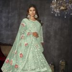 Light Green Net Anarkali Suit